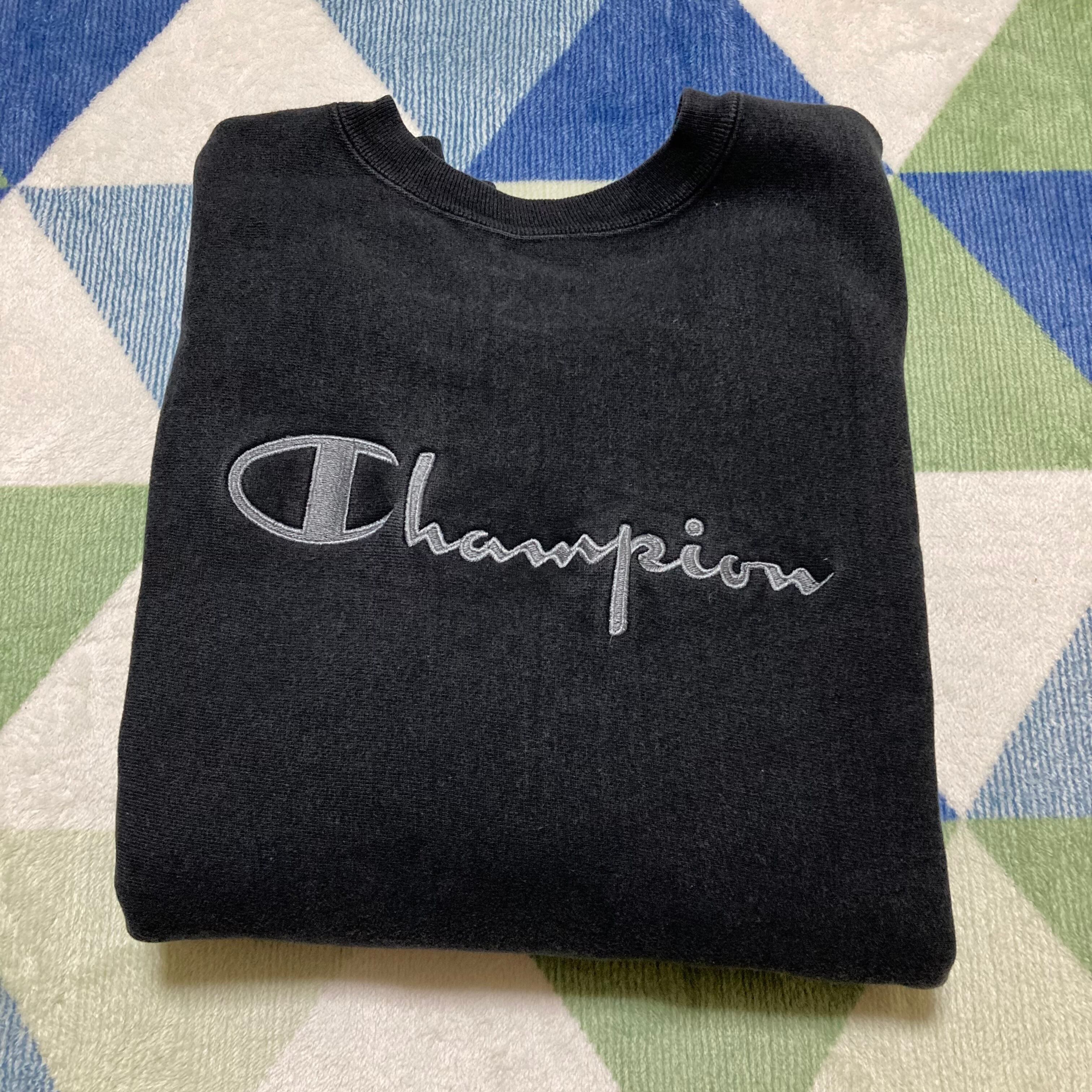 極美品90s Champion IOWA三段 リバースウィーブ 刺繍タグ champion 90s iowa リバースウィーブ チャンピオン メキシコ製