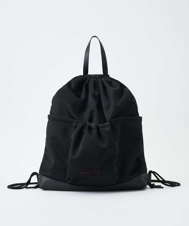 ADAM PATEK Leather trimmed  mesh 2way big tote bag (BLK) AP2619009