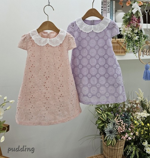 【予約】<PUDDING>  Embroidery dress