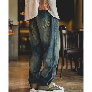 Front pocket design denim pants C3332
