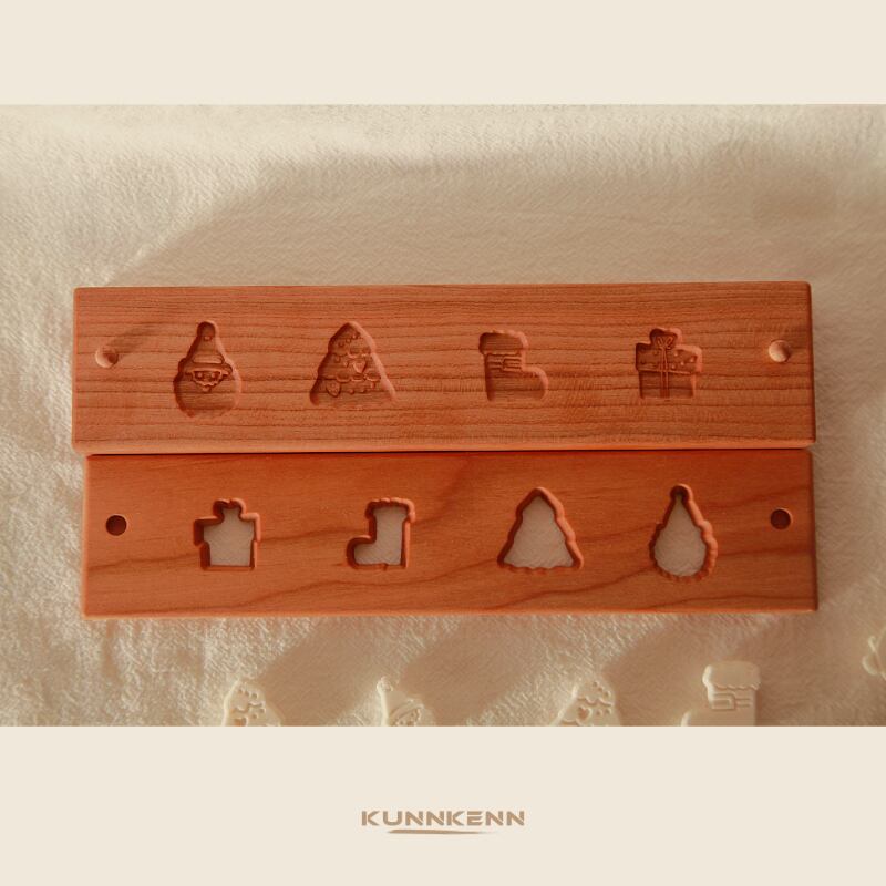 KUNNKENN 干菓子木型 落雁 打菓子木型 雪だるま クリスマスツリー