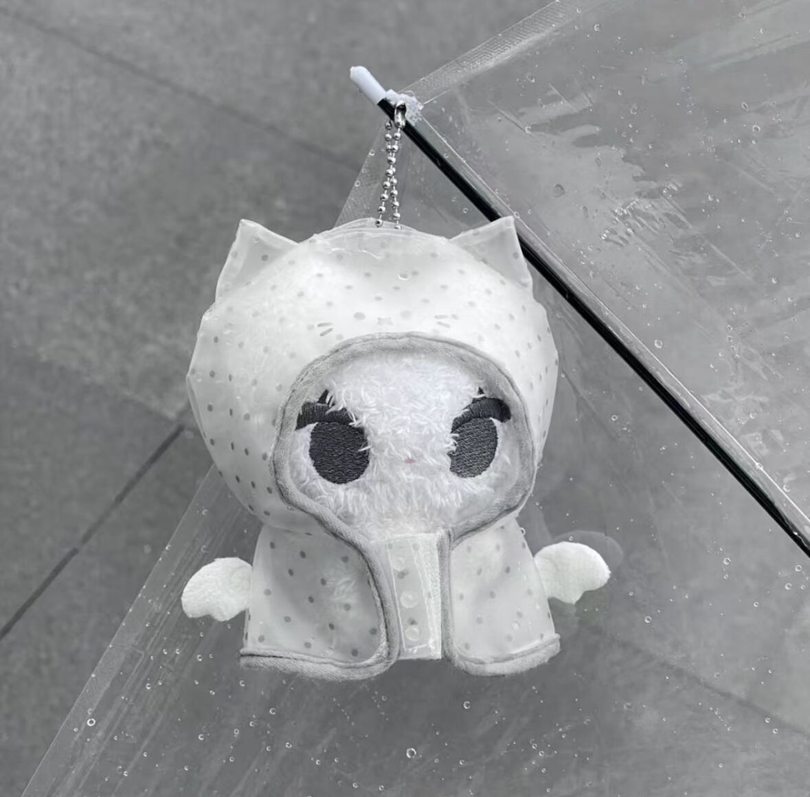 猫耳付きドット柄天使レインコート【10cmぬいぐるみ用ぬい服】 | MarxhMero