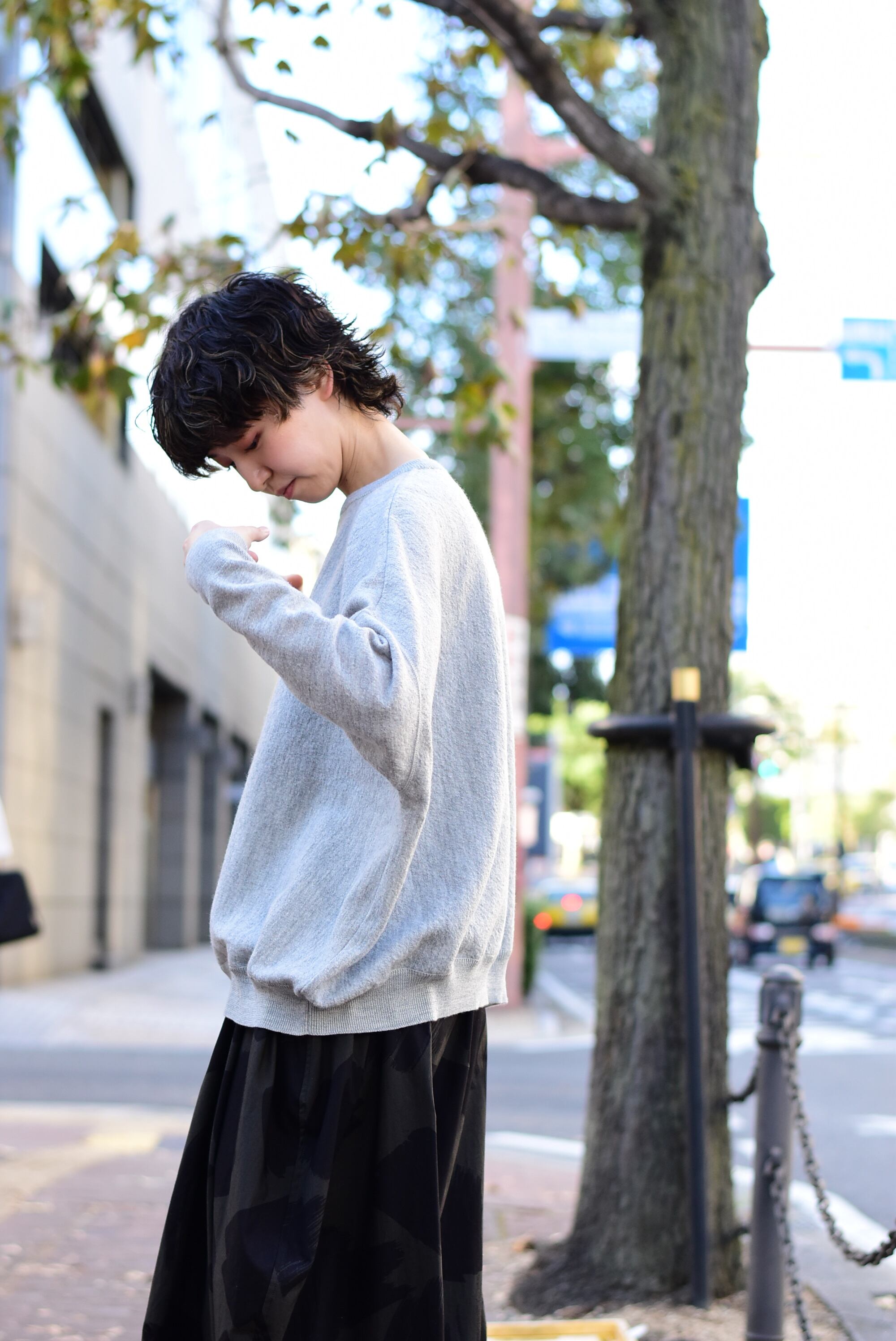 ★レオパード× デニム MIX ダメージ英字ペイント リメイク ロングスカート★ ☆レオパード× デニム MIX ダメージ英字ペイント リメイク ロング