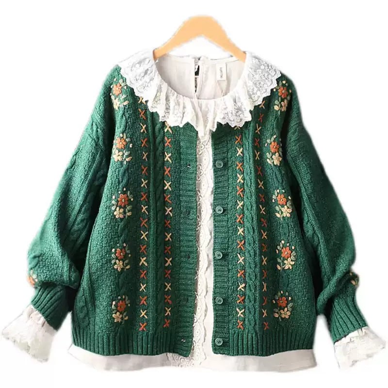 長袖 ボタンフロント カーディガン 2col 1054