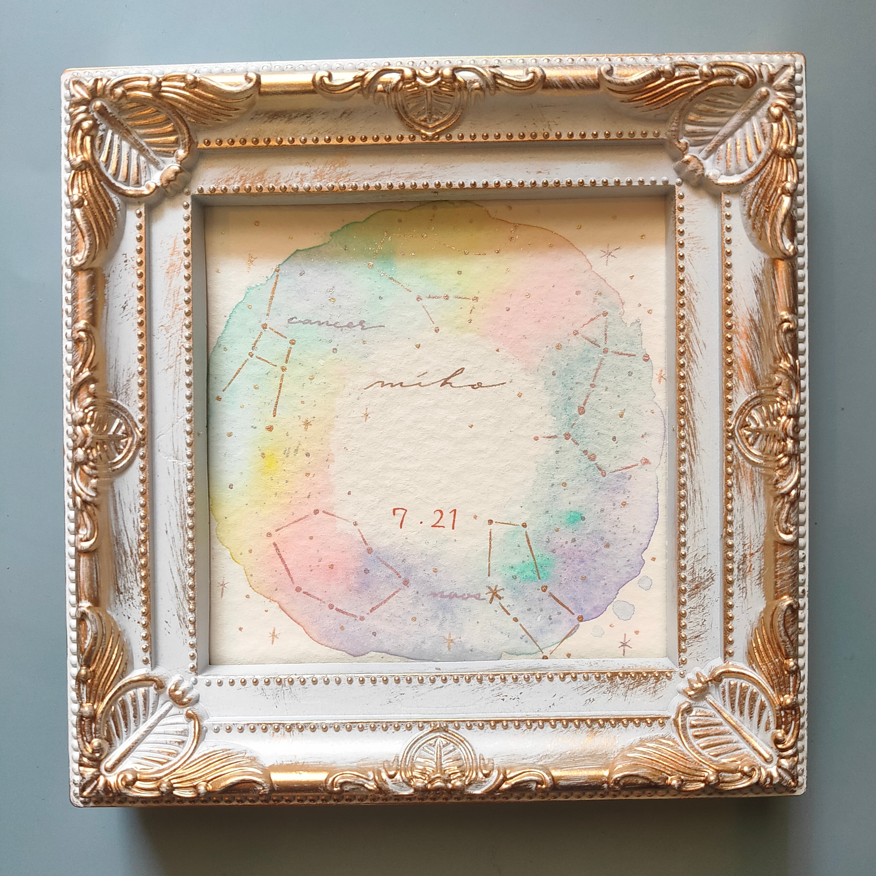 【神秘的な色彩・星座】　絵画　原画 フルオーダー】365日の星座原画（誕生日、名入れ可能） | insomnia design