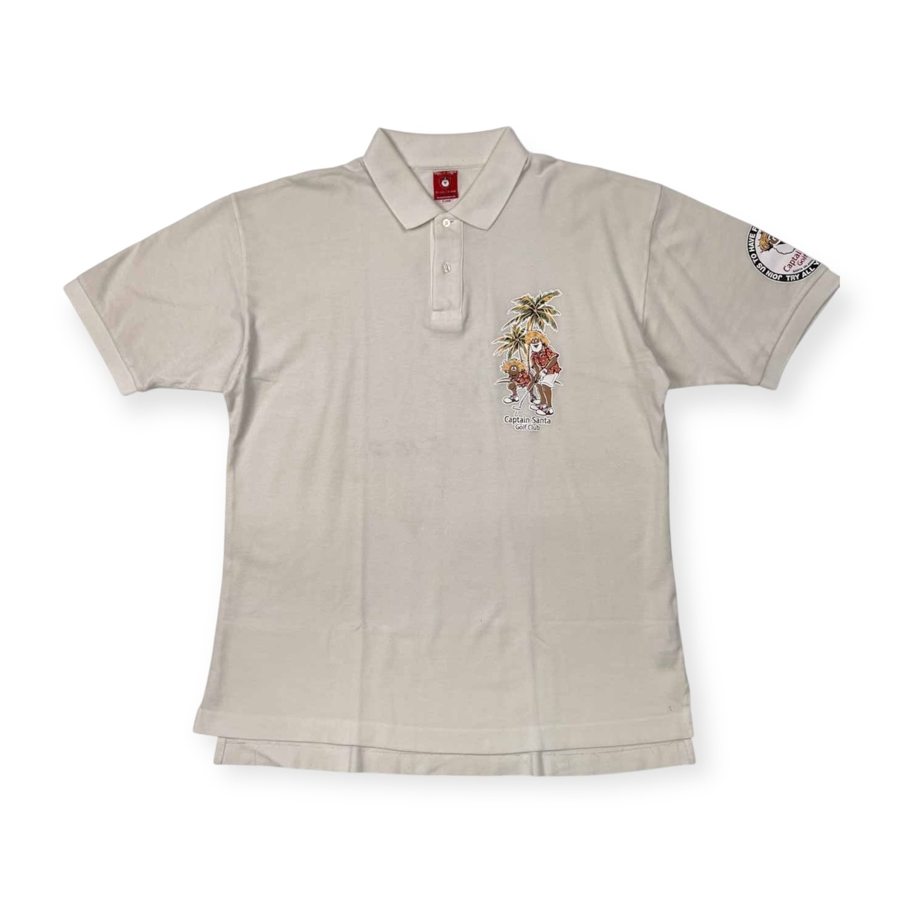 CAPTAIN SANTA キャプテンサンタ GOLF CLUB 鹿の子 半袖 ポロシャツ サイズ XL /ホワイト/ゴルフ/サイン入り