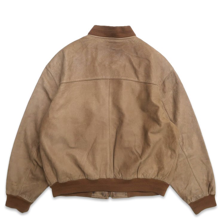 古着 TIMBERBAY レザージャケット ブルゾン ブラウン 表記：L
