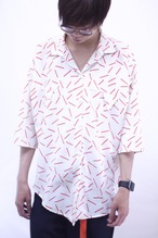 〜70's  multi pattern  open collar shirt