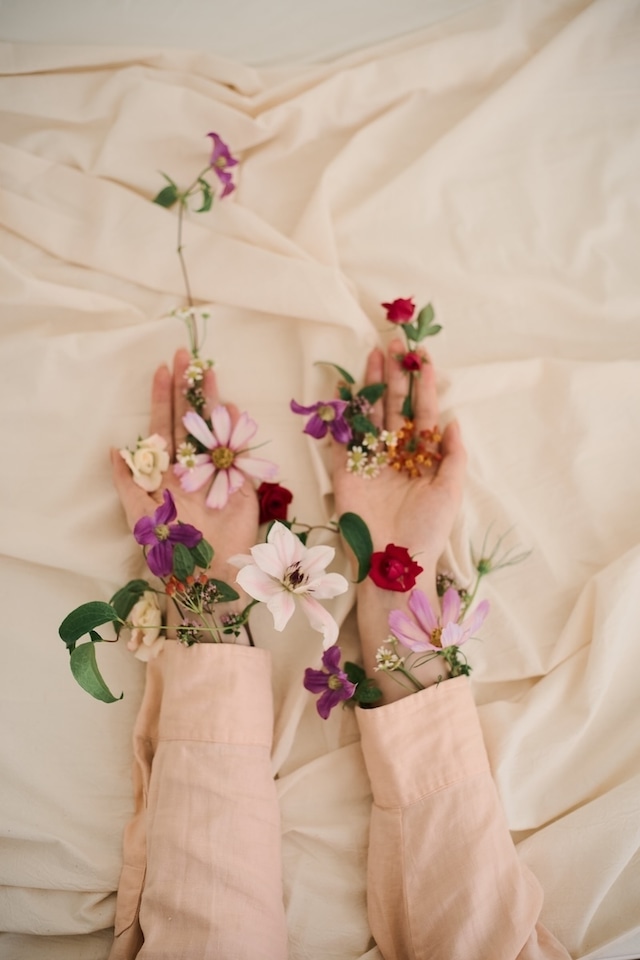 Florist socks col.whitelaceflower