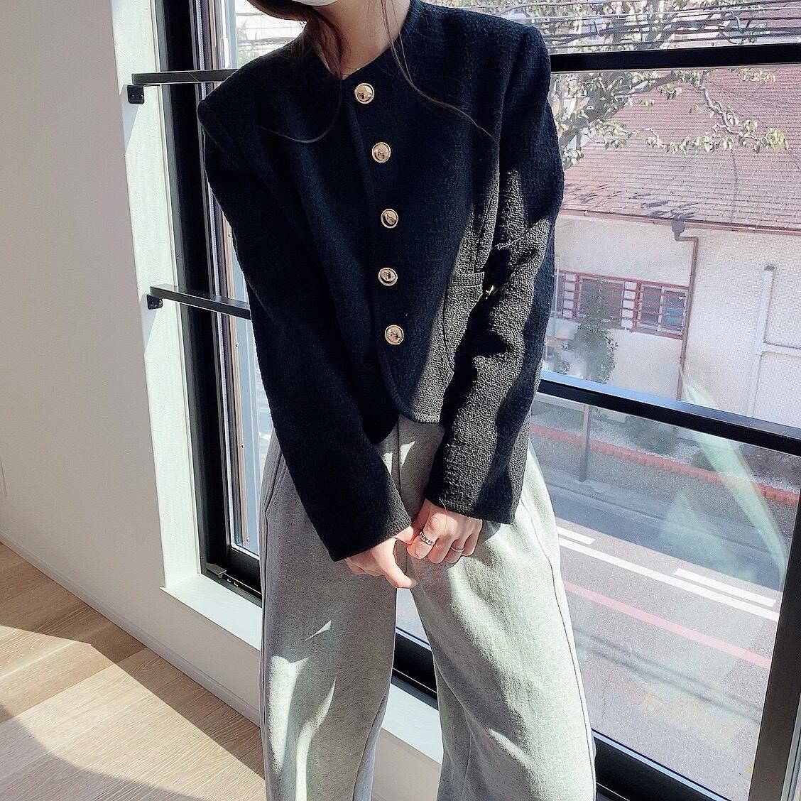 Handsome tweed jacket /black (4月上旬頃発送予定) | moripon powered by BASE