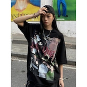 VINTAGE ストリート ポスタープリント Tシャツ T1689