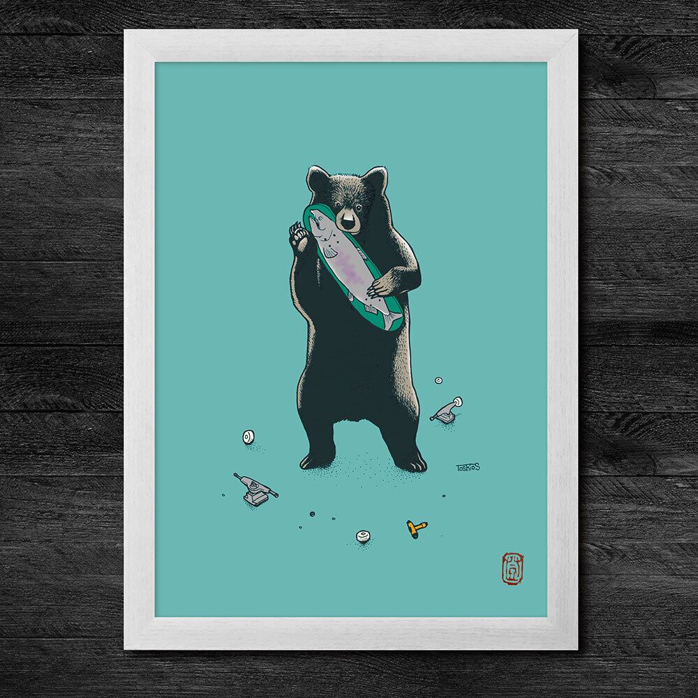 クマのイラスト 版画 A4サイズ クマのイラスト 版画 A4サイズ