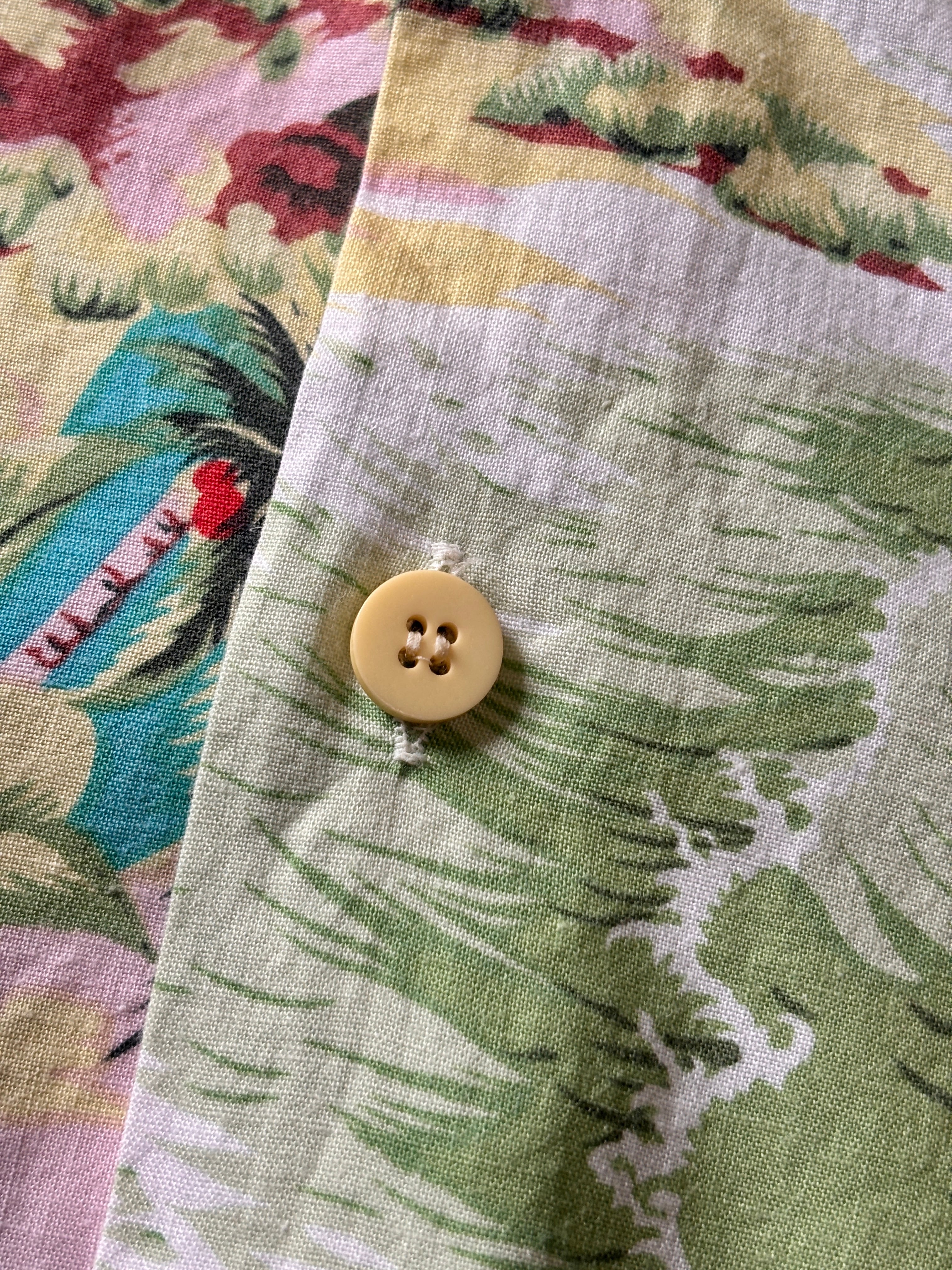 90～00s OLD STUSSY/ALOHA Shirt/紺タグ/M(L相当)/アロハシャツ/開襟