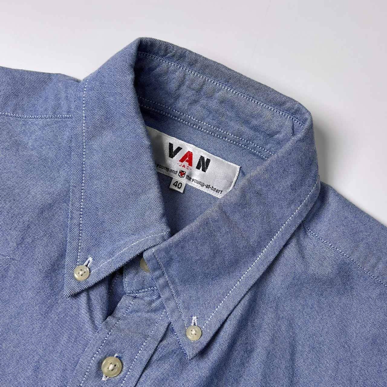 VAN JAC ヴァンヂャケット オックスフォード BD ボタンダウン 長袖シャツ 40/ブルー メンズ