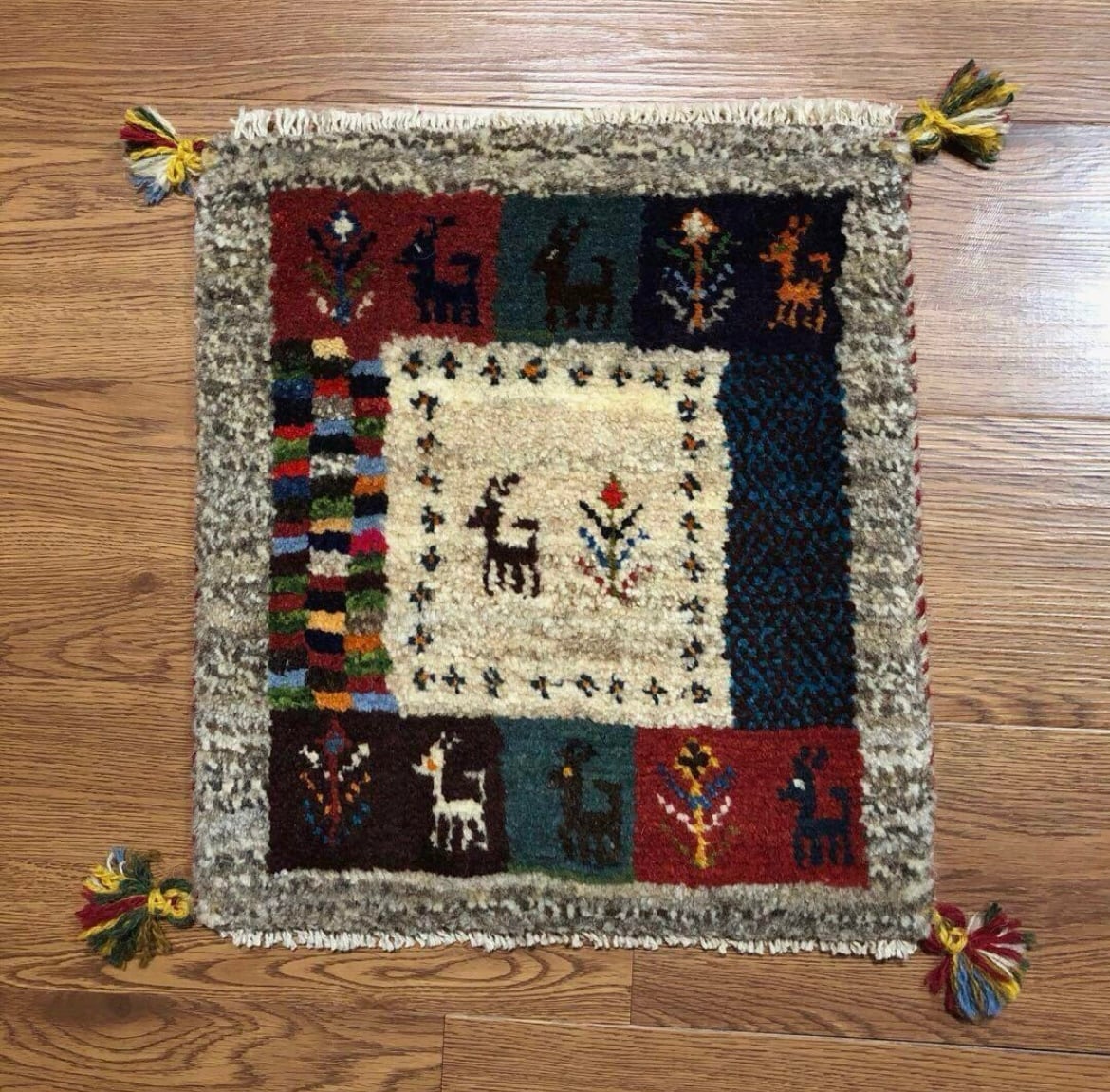 ペルシャギャッベ (ギャベ) チェアマット 椅子の座布団 No.GS-1365