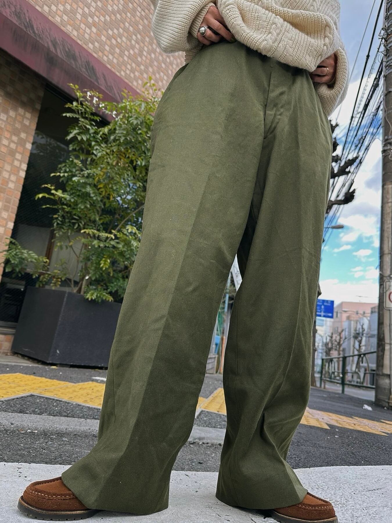 (PT735)50's US ARMY M-51 wool trousers