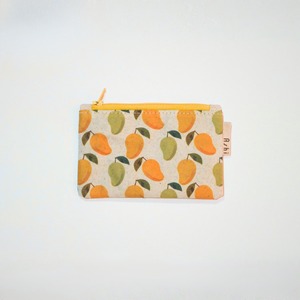 Ashi｜亜紙 Flat Pouch S＊Mango 26 フルーツ柄 紙ポーチ  バナナ ハンドメイド