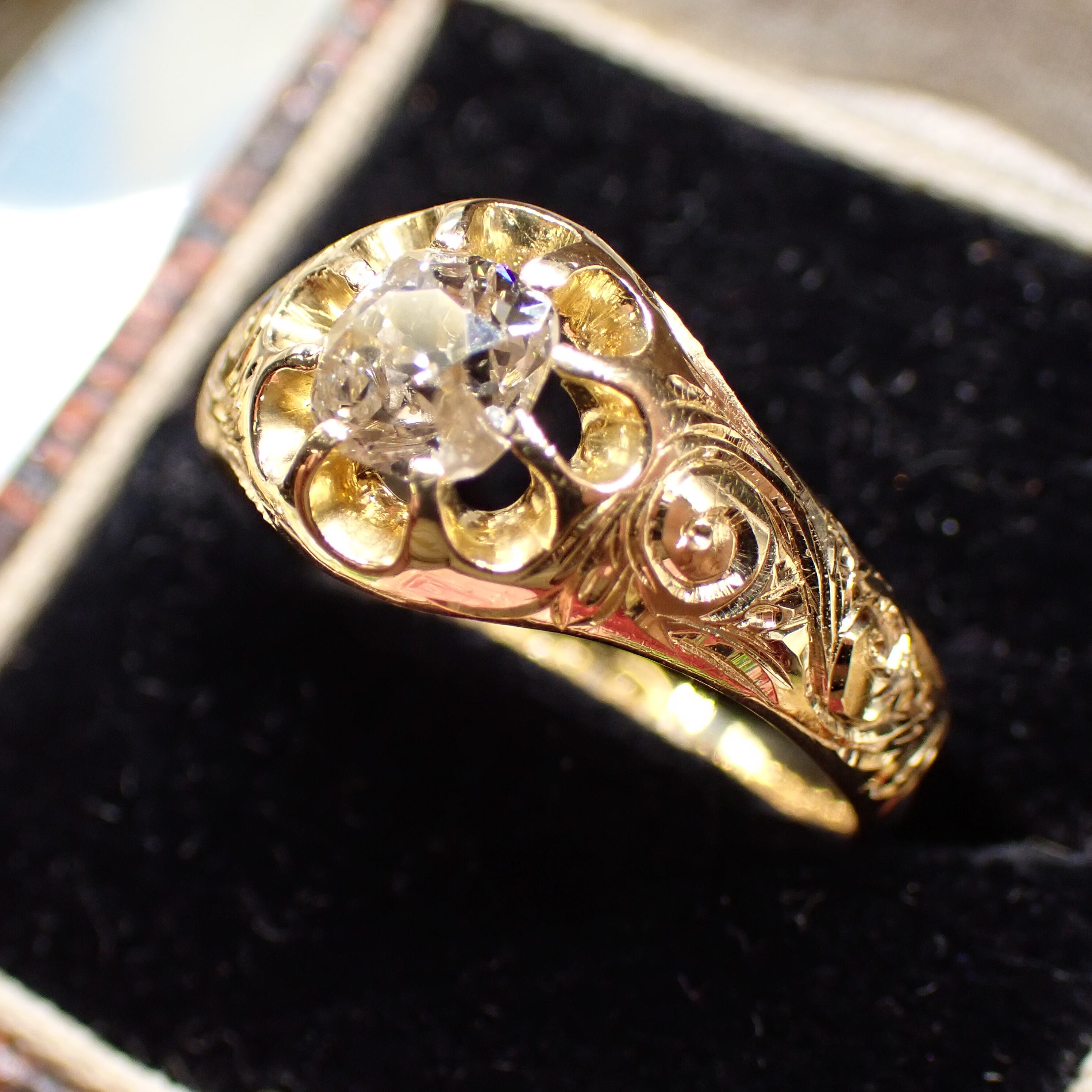 k18 天然ダイヤモンド ヴィンテージ　リング 楽天市場】K18 PT 天然 ダイヤモンド 0.1ct アンティーク リング 3号