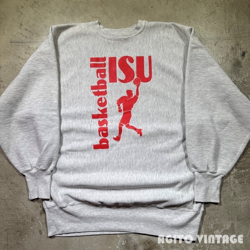 90's Champion チャンピオン リバースウィーブ スウェット ISU basketball グレー 刺繍タグ X-LARGE USA製 希少 ヴィンテージ BA-2908 RM3329H