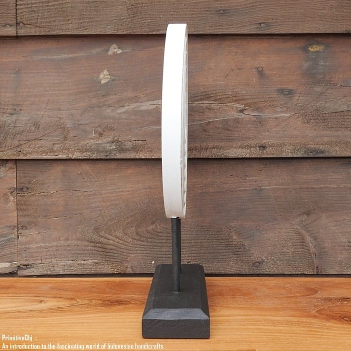 アジアンテイスト オブジェ [波] 40cm 木製装飾 ホワイトウォッシュ