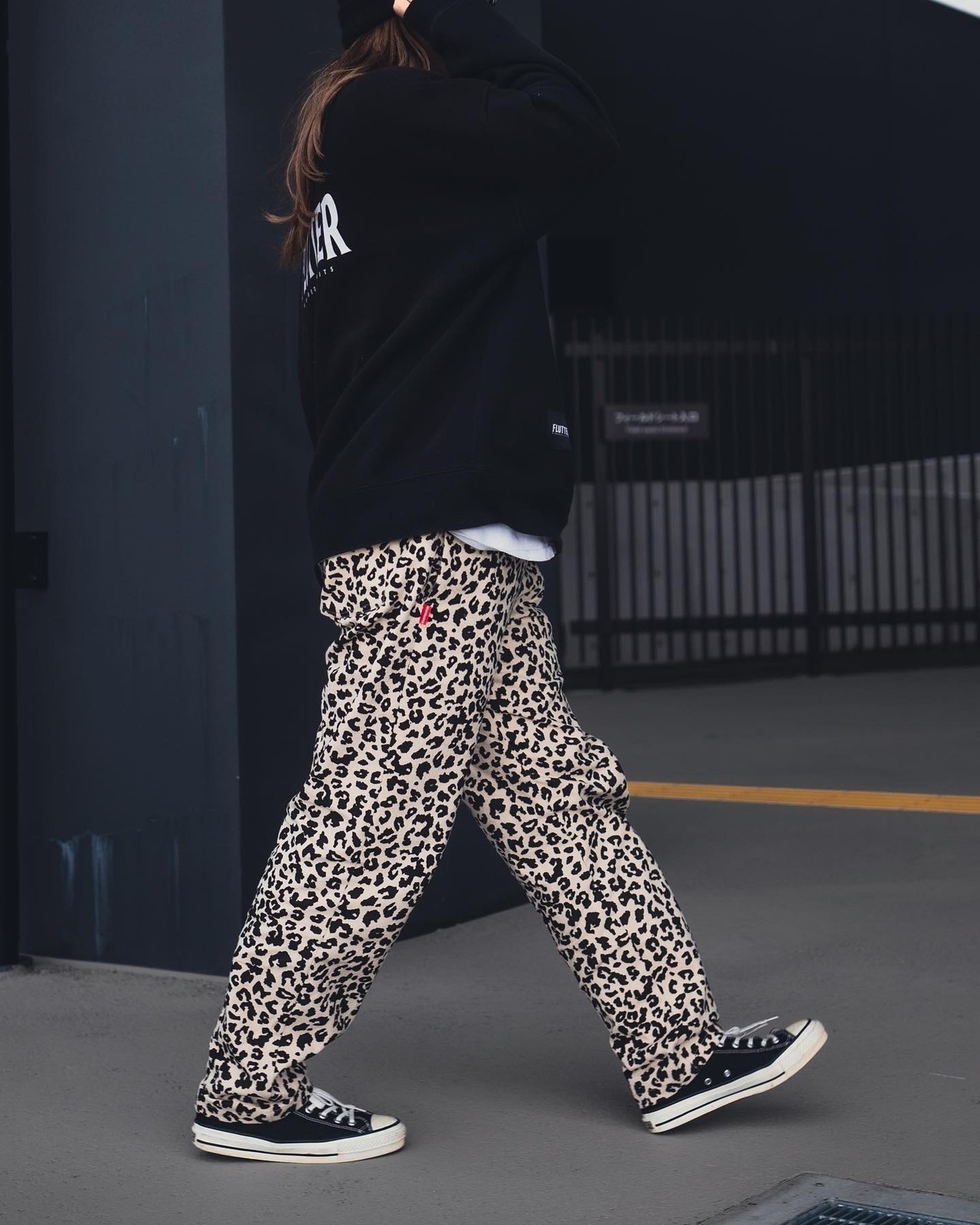 The Holiday -Comfy fit- Leopard Twill Easy Pants IVORY | FLUTTER 