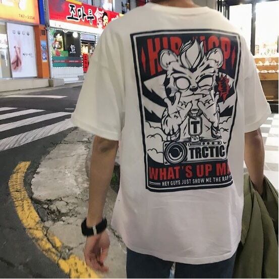 全2色 Tシャツ カットソー プリント カジュアル B系 半そで
