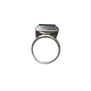 vintage silver moss agate ring