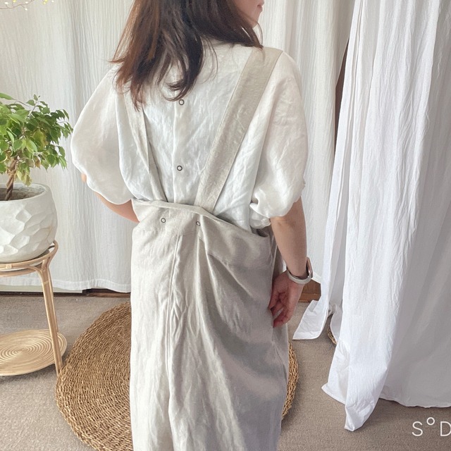 winter linen ↟ ゆるサロペ ↟