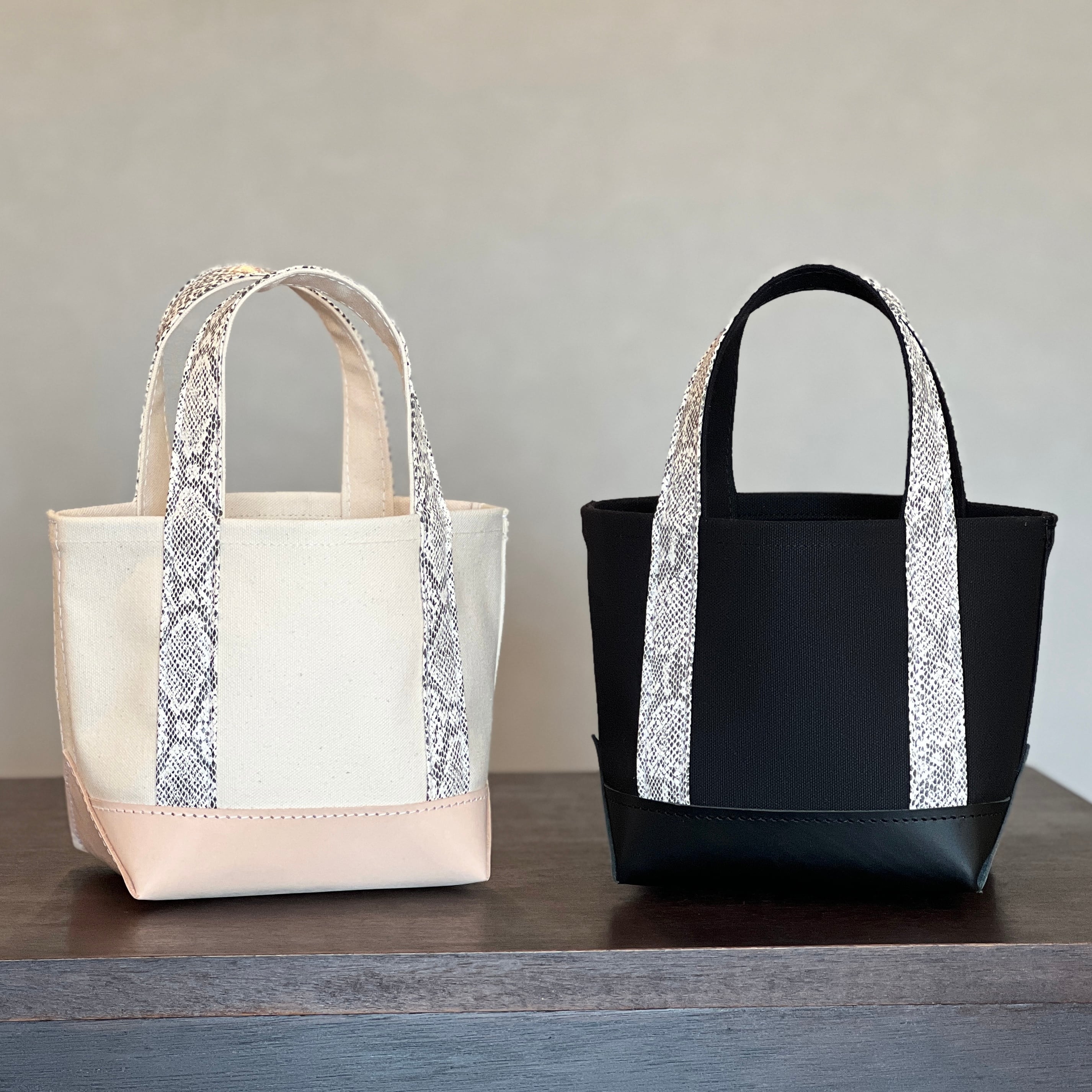 キャンバストートS パイソン×ボトムレザー | CUSTOM BAG Milih