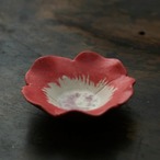 花豆皿 アネモネ 赤 (幅 7 cm) Anemone flower