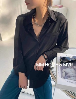 サイドスリット とろみブラウス　AJ42441-309