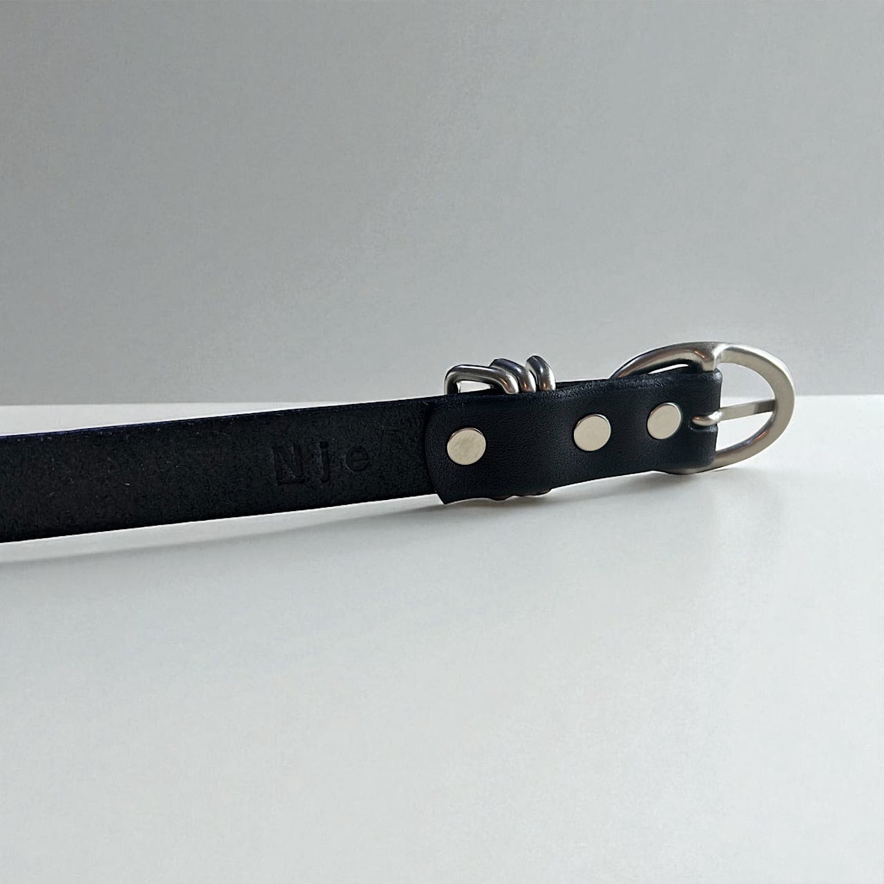 レザーベルト ナローベルト オーバルバックルベルト 【Nje-bt23