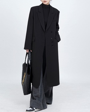 ストレートラインロングテーラードコート 3color A0643