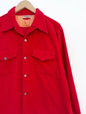40s MOHAWK CORDUROY OPEN COLLAR SHIRT Size L