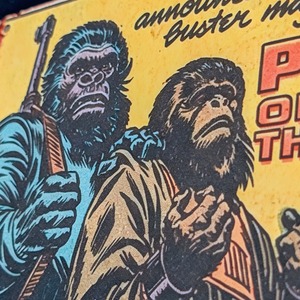 送料無料！ちょうどいいブリキ看板 【 Planet of the Apes 猿の惑星 】 METAL SIGN / メタルサイン / ブリキ看板 / サインボード / ビンテージ加工〚アメリカン雑貨 アメトイ〛