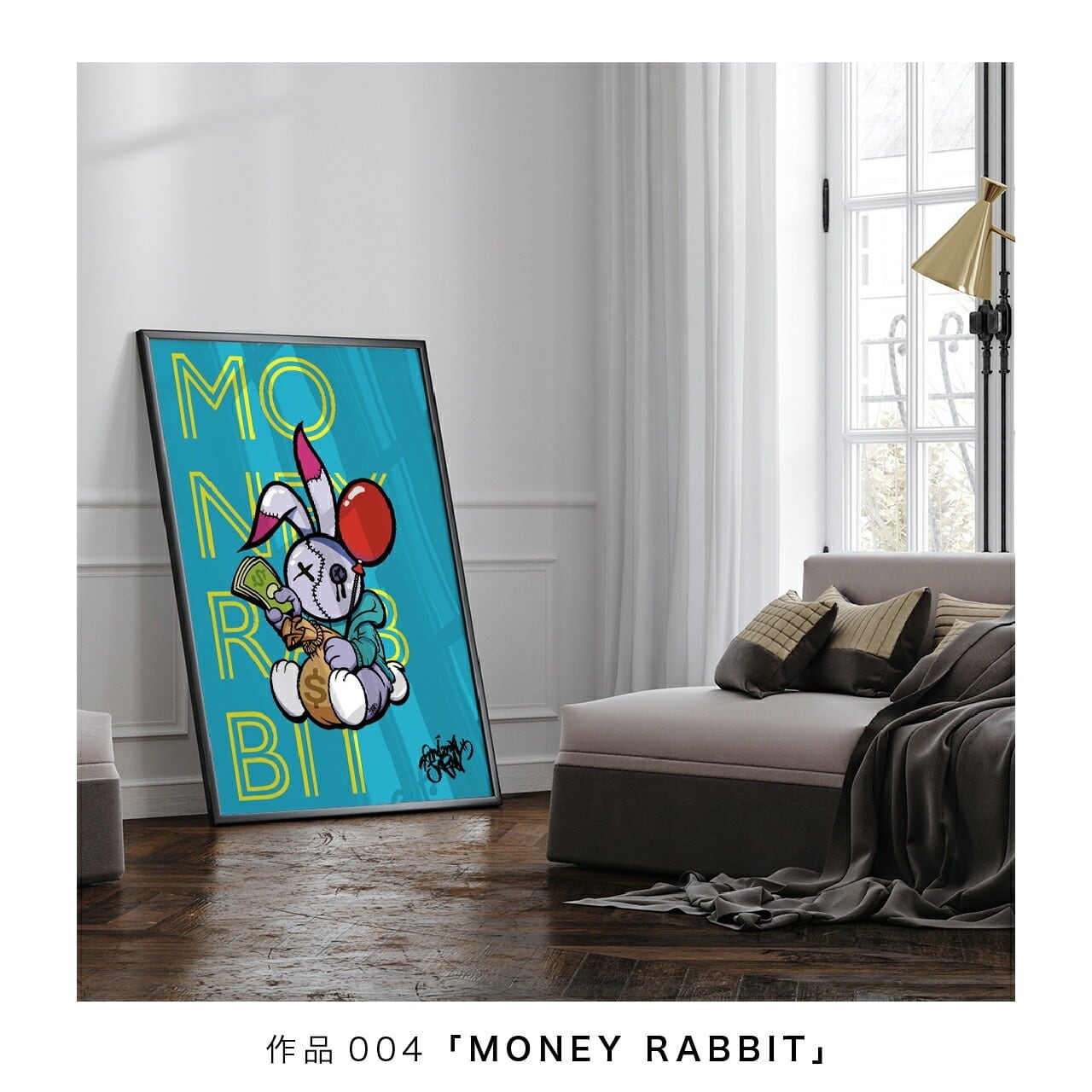 真作 chris johanson pam mischa 限定コラボ作品 絵画 MIMA JAPAN × LINSL 】Rabbit Series -LINSL Collaboration