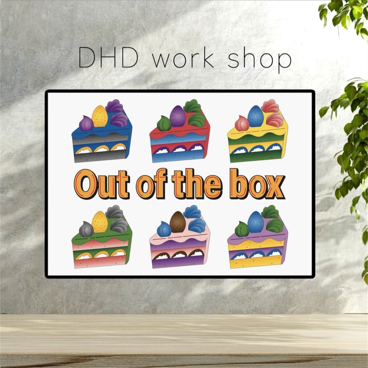 DHD(M)001【フレーム付きインテリアポスターA3　ショートケーキ】