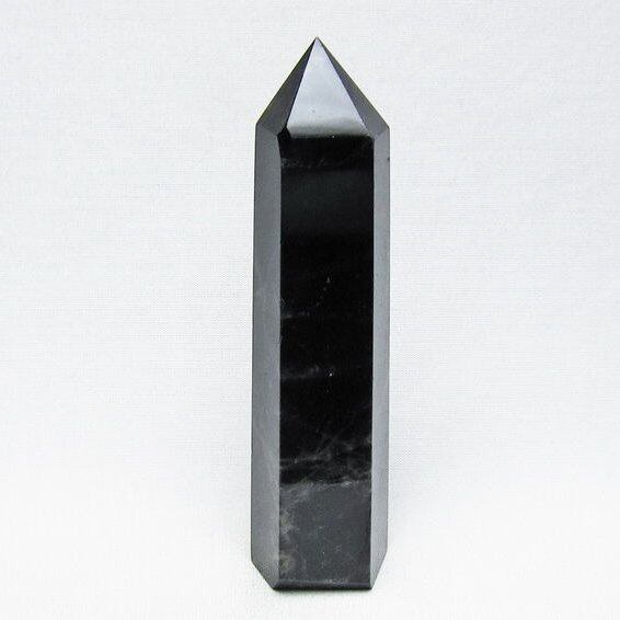 黒水晶 ポイント モリオン 六角柱 置物 一点物 152-4371