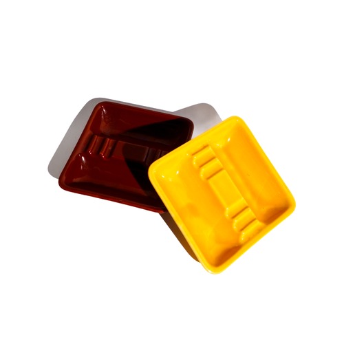Brown & Mustard Ceramic Ashtray or Accessory Holder
