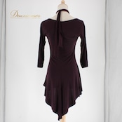 社交ダンス 衣装 スタンダード ラテン トップス レッスンウェア レディース Create-Sun クリエイトサン パープル系 無地 紫 練習着 スポーツダンス ウェア ダンス用 トップス レディースファッション フェミニン 大人 おしゃれ シンプル デザイン ルームウェア ストレッチ 薄手 お洒落 ディープパープル 伸縮性 軽量 おすすめ 練習 教室用 体型カバー トレーニング用