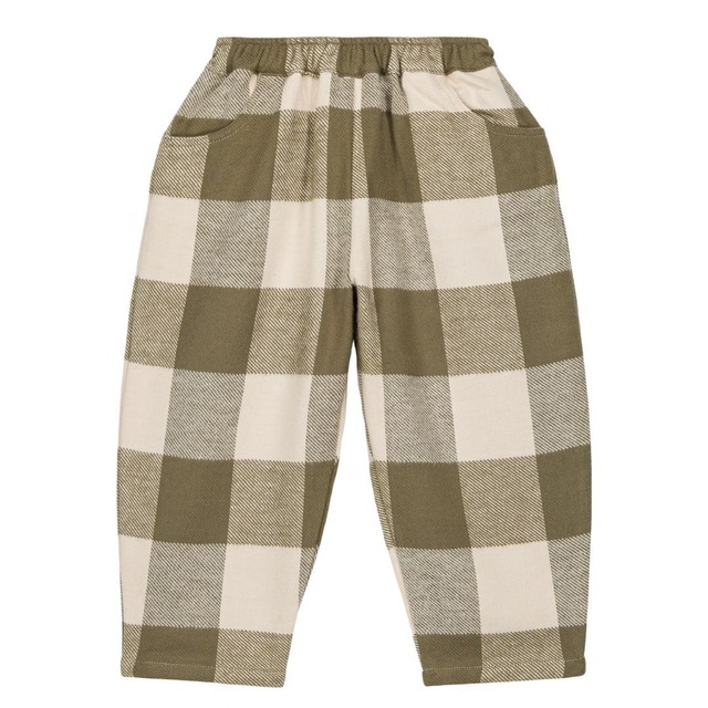 STUDIO BOHEME /  CARROT PANTS - KAKI GINGHAM【12m/18m/24m】