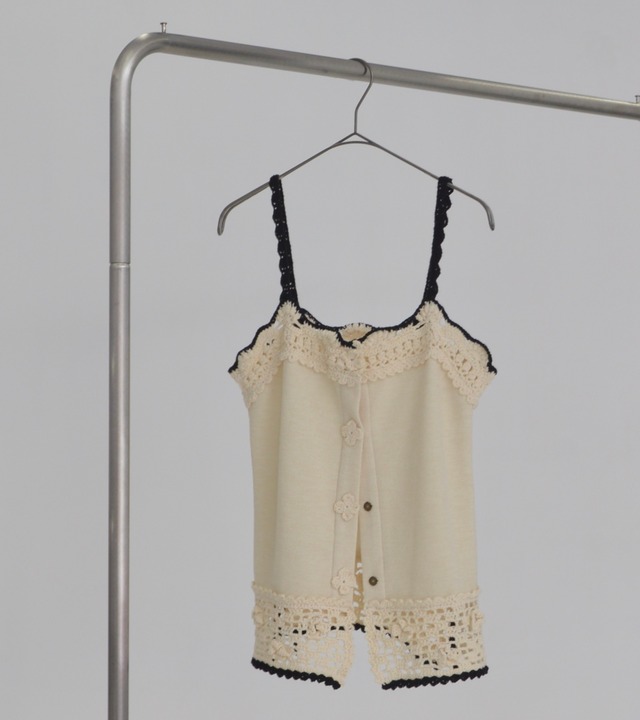 Crochet edging cami・C/#ecru