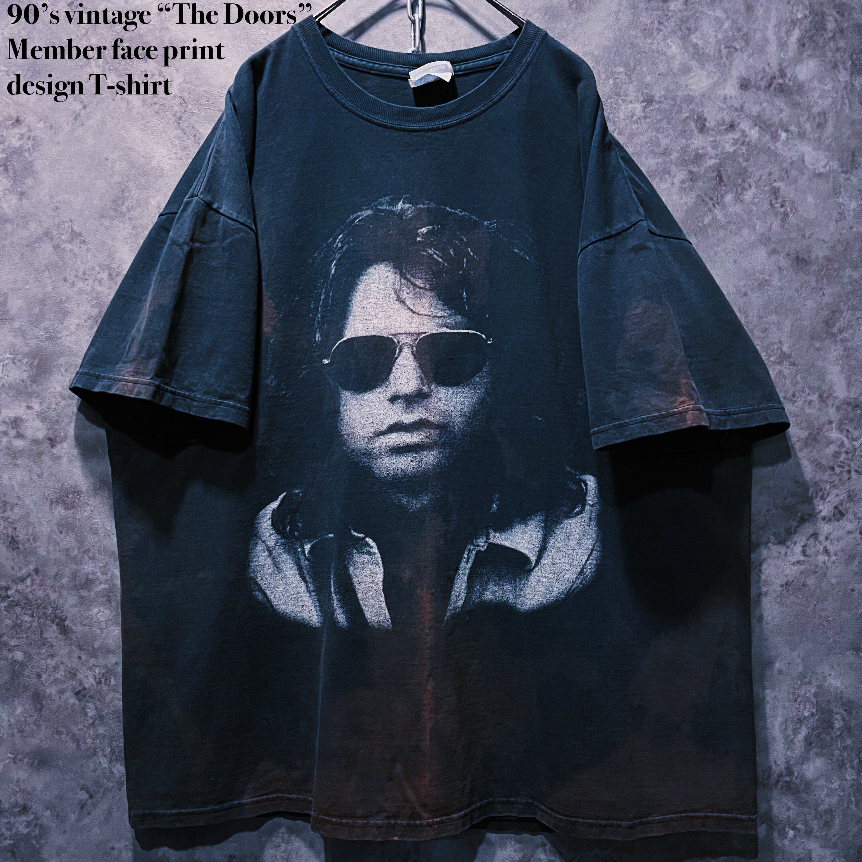 【doppio】90’s vintage “The Doors” Member face print design T-shirt