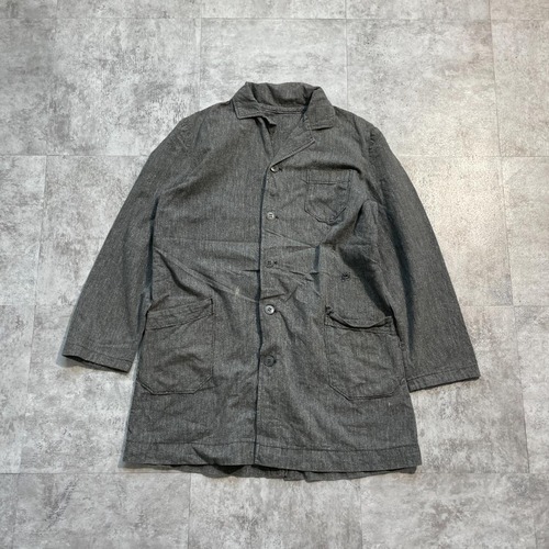 50s ごま塩 ブラックシャンブレー フレンチワーク アトリエコート