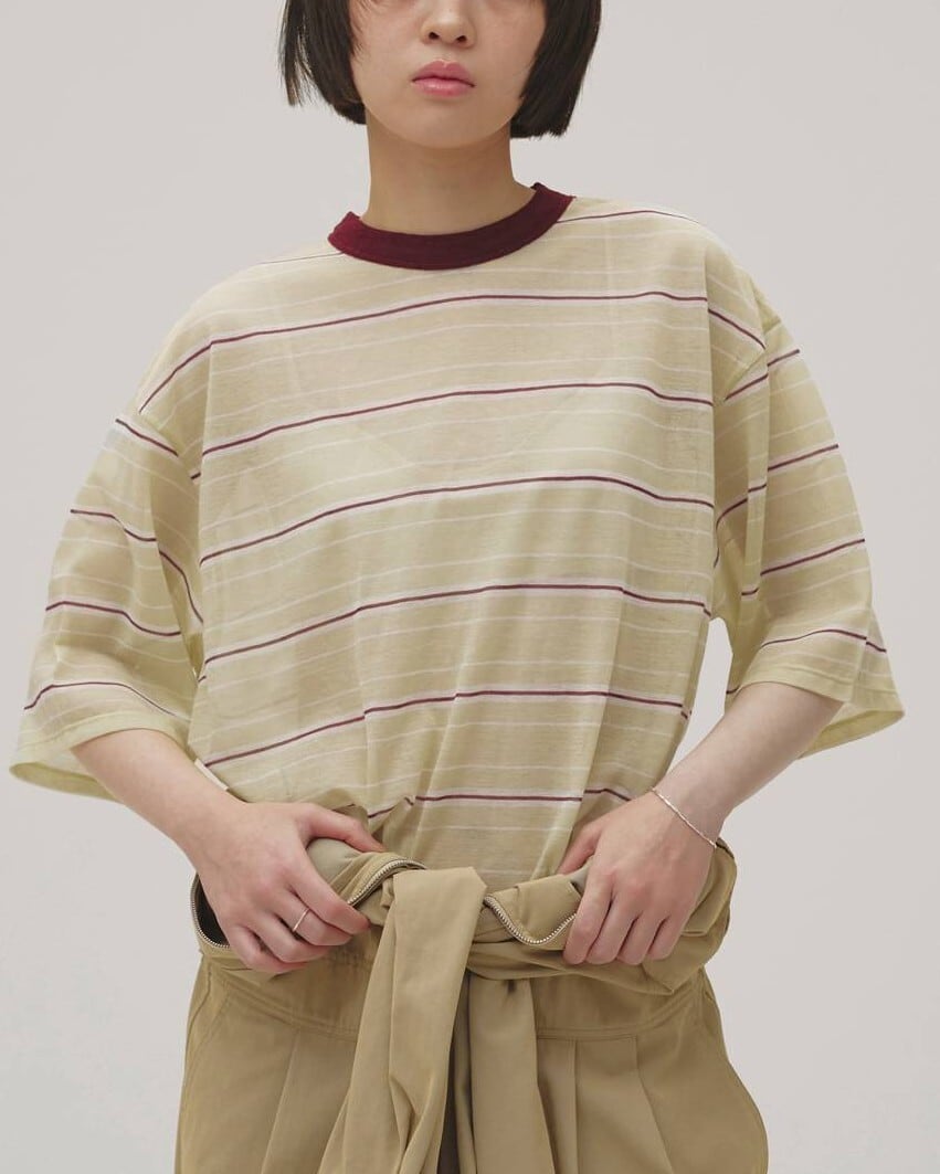 TODAYFUL(トゥデイフル) Sheer Border T-shirt | サウスオレンジ