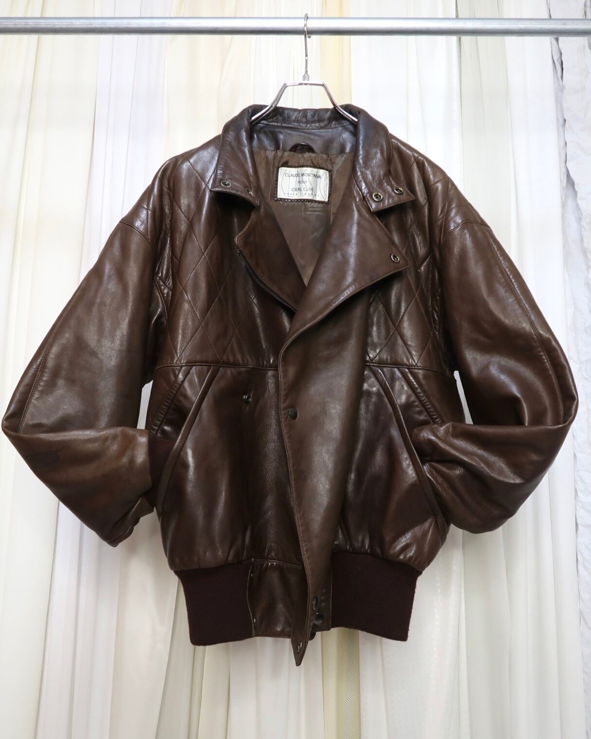 1980s CLAUDE MONTANA POUR IDEAL CUIR quilting switching lamb 1980s CLAUDE MONTANA POUR IDEAL CUIR quilting switching lamb