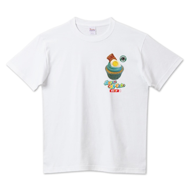 ＜新作！7XLまで＞ベーコンエッグケーキ・ワンポイント Tシャツ-RETRO Tシャツ