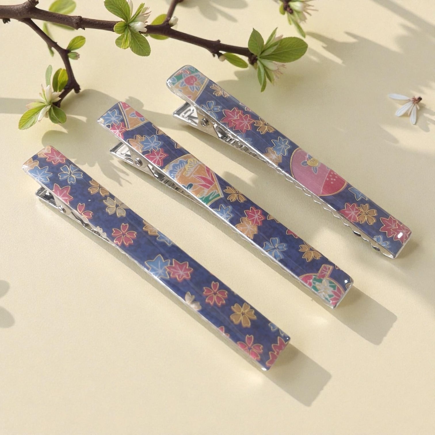 和柄ヘアクリップ【千代紙ロングサイズ】8cm お揃いシリーズ | Beshow