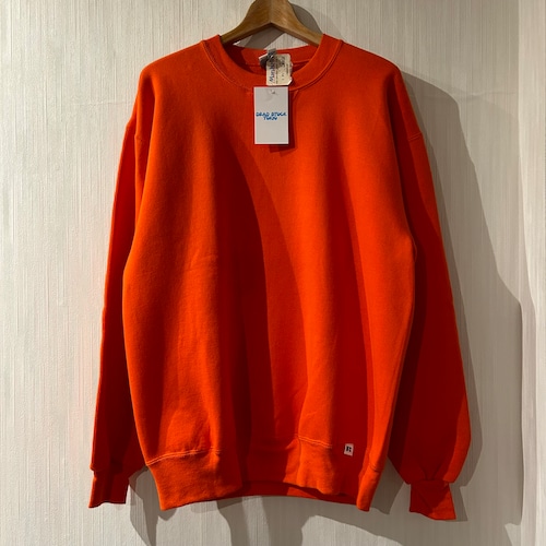 Dead Stock!! 90s Russell Athletic Front V Plane Sweat "Orange"