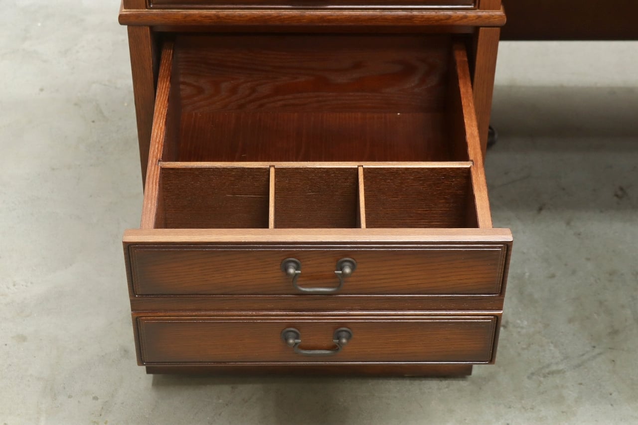 上坂木材 ブルックス クラシカル 両袖デスク 机 書斎 PC オーク